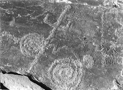 Petroglyph double spiral